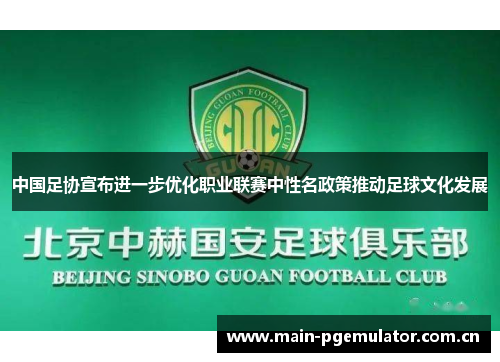 中国足协宣布进一步优化职业联赛中性名政策推动足球文化发展 中国足协宣布进一步优化职业联赛中性名政策推动足球文化发展
